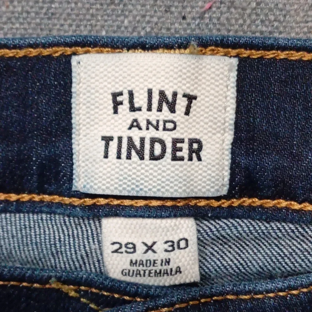 Flint and Tinder Slim Fit Jeans Mens 29x30 Dark Wash Indigo Denim Pants